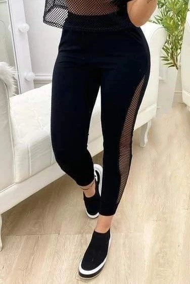 MDB Kadın Yüksek Bel File Detaylı Dar Kesim Viskon Iki Iplik Pantolon - Resim 2