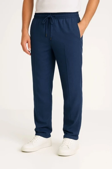 MDB Erkek Keten Pantolon – Cepli, Beli astikli Ve Bağcıklı, Nefes Alan Rahat Kalıp, Yazlık Ve Baharlık Günlük Giyim, Şık ürün görseli 1