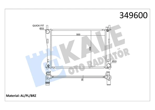MOTOR SU RADYATORU FIESTA 5 FUSION 2001-2008 1.25 1.4 165 1.6 165 MAZDA 2 1.4 165 1.6 165 2002OLCU 500 358 16 4S6H8005DA 1141490 1214785 1222562 ürün görseli