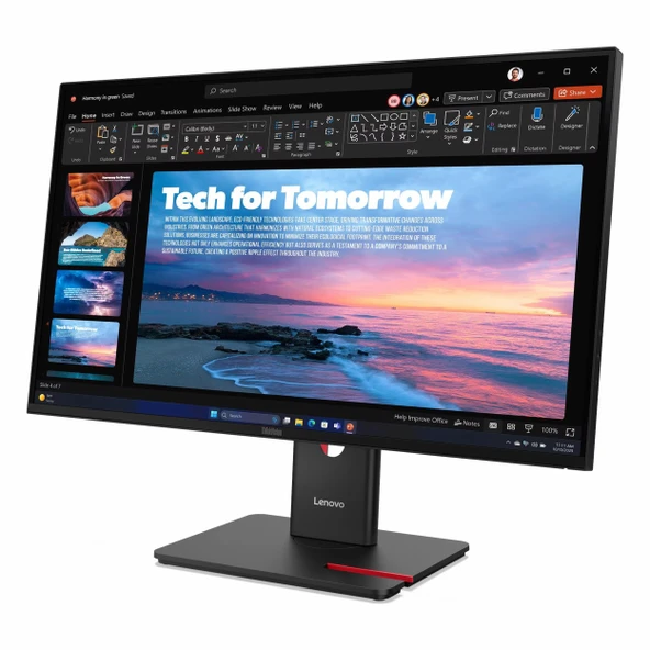 Lenovo ThinkVision T27QD-40 64AAGAT2TK 27" 120Hz 4Ms HDMI+DP+USB-C+RJ45 WQHD IPS Pivot Vesa Monitör - Resim 3