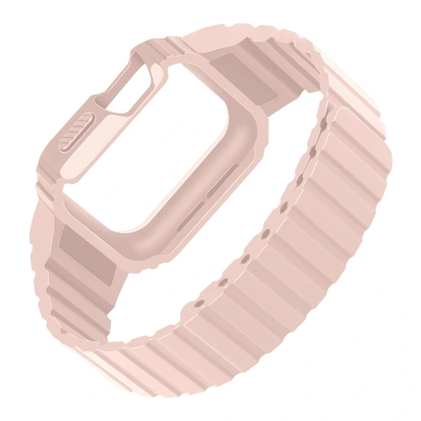 Apple Watch 10 42mm KRD-142 Airbag Tasarımlı Kasa Koruyuculu Silikon Kordon - 5