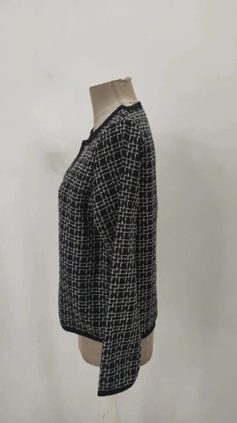 MDB Kadın Uzun Kollu önü Açık şanel Kısa Ceket - Resim 8