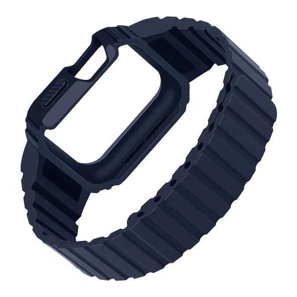 Apple Watch 10 42mm KRD-142 Airbag Tasarımlı Kasa Koruyuculu Silikon Kordon - 4