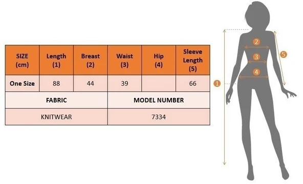MDB Kadın Uzun Kollu Zigzag Desen Triko Elbise - Resim 6