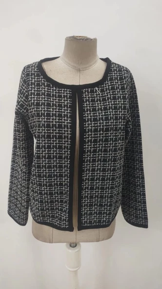 MDB Kadın Uzun Kollu önü Açık şanel Kısa Ceket - Resim 7