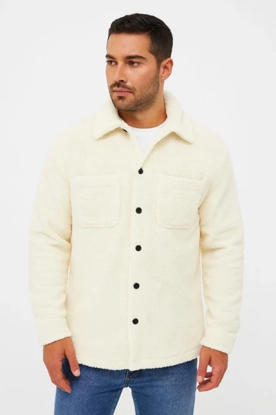 MDB Erkek Pelüş Polar Hırka Gömlek – Yakalı, İlik Düğmeli, Göğüs Cepli, Yumuşak Dokulu Kışlık Regular Fit Rahat Günlük o ürün görseli 1