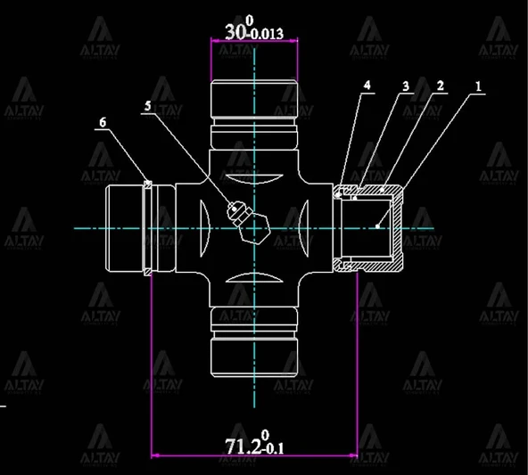 İSTAVROZ MAFSAL (ŞAFT) L-200 2006 4X2 / 4X4 (101MM 10 30MM İÇTEN SEGMAN) GUM 99 ürün görseli
