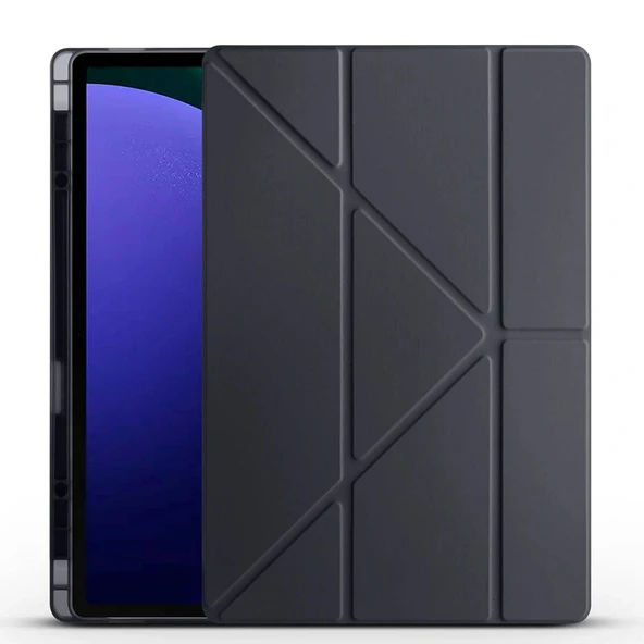 Galaxy Tab S9 Ultra Kılıf Zore Tri Folding Kalem Bölmeli Standlı Kılıf - Resim 8