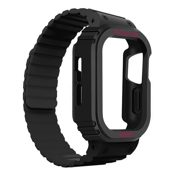 Apple Watch Ultra 49mm Zore KRD-142 Airbag Tasarımlı Kasa Koruyuculu Silikon Kordon - 6