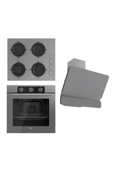 Flowart Basıc Serisi Gri Ankastre Set (cs208 Xe62cpr D082) ürün görseli 1