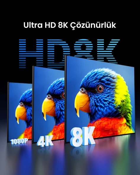 UGREEN 8K 60Hz Ultra HD HDMI 2.1 Görüntü Aktarma Kablosu, 1 Metre, 80401 - 4