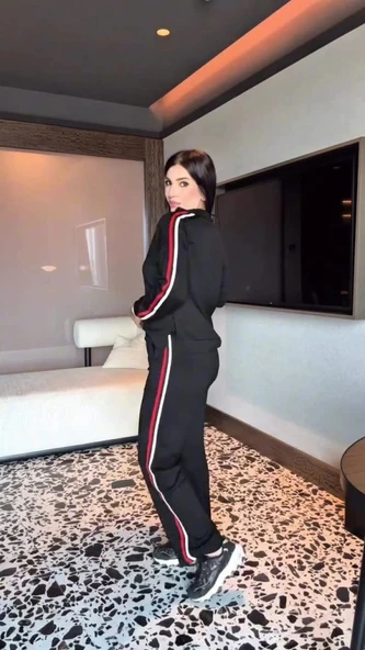 MDB Kadın Uzun Kollu Fermuarlı Viskon Iki Iplik Bluz Ve Pantolon Ikili Takım - Resim 6