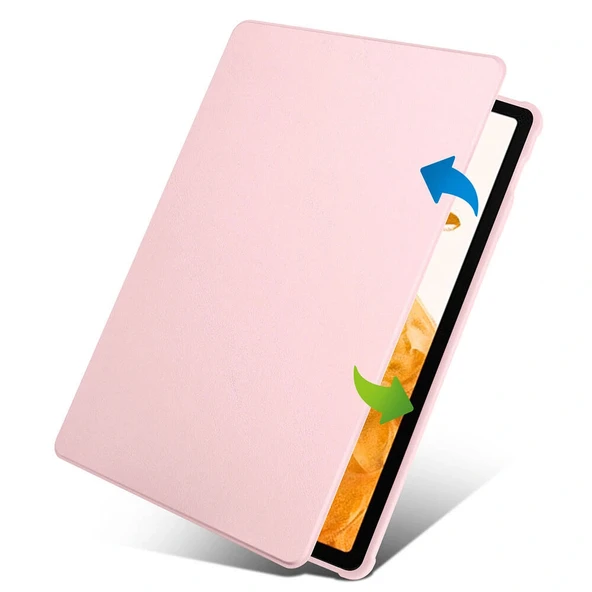 Galaxy Tab S9 Plus Kılıf Zore Termik Kalem Bölmeli Dönebilen Standlı Kılıf - Resim 4