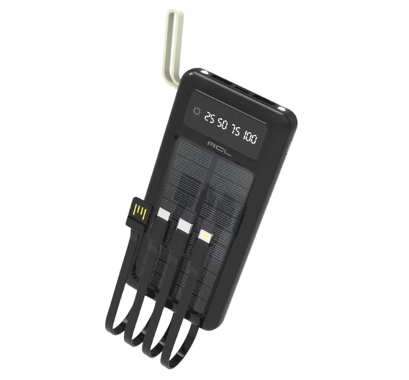 PW-59 Solar Siyah 10000 mAh Powerbank ürün görseli 1