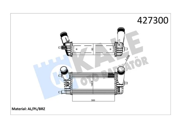 İNTERCOOLER AL/BRZ TRANSIT COURIER /FIESTA 4-B-MAX 1.0 ECOBOOST 2018- 1 AKIŞLI JT766K775AA