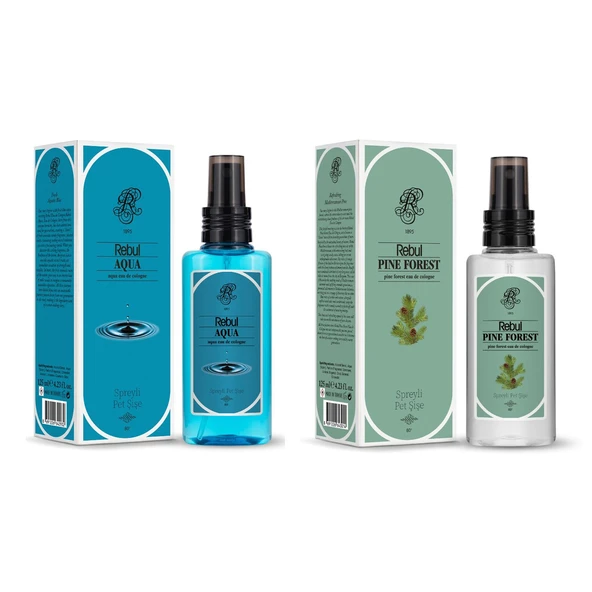 Rebul EDC Kolonya 125 ml Pet Şişe Aqua ve Pine Forest 2 li ürün görseli