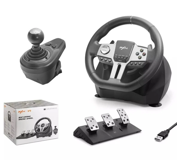 PXN V9 Oyun Direksiyonu PC, PS4, PS3 XBOX ONE XBOX SERİES NİNTENDO SWİTCH UYUMLU ürün görseli