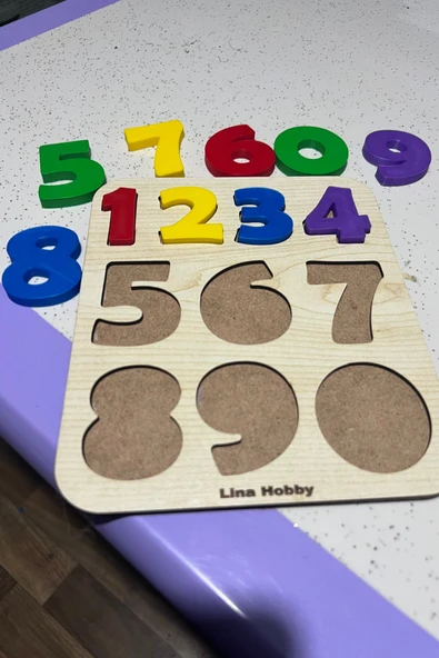 Alfabe ve Rakam Puzzle İkili Set - Ahşap Tabanlı ve PLA Harf/Rakamlar Eğitici Oyuncak - Resim 3