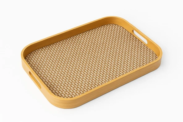 Dekorasyaa Bambu Dikdörtgen Tepsi 46x33x5cm - Resim 3