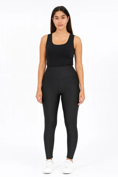 Yüksek Bel Basic Kadın Tayt 3'lü Set | Sadece Siyah Paket | Spor, Yoga, Günlük Esnek Toparlayıcı - Resim 2