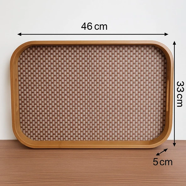 Dekorasyaa Bambu Dikdörtgen Tepsi 46x33x5cm - Resim 2