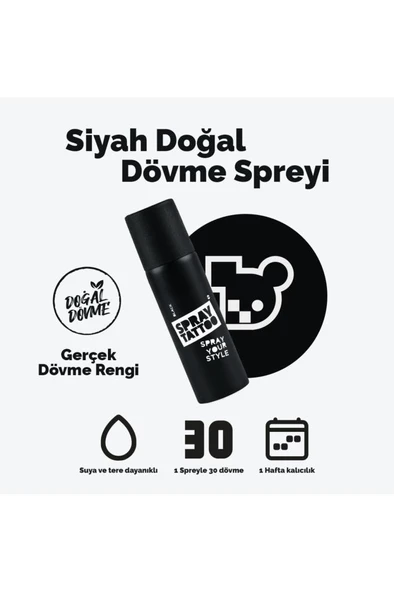 One Spray Tattoo Doğal Dövme Spreyi Siyah 50 ml ürün görseli 1