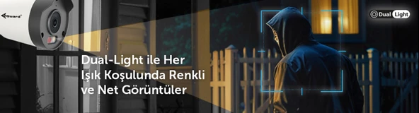 VGuard VG-535AD-BF 5mp 3.6mm Sabit Lens H.265+ Dahili Sesli Dual Light Renkli IR Bullet IP Kamera - Resim 2