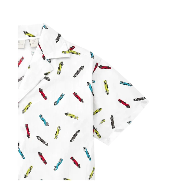 Erkek Çocuk Yarış Arabası Baskılı Gömlek TUC.11367686 - 3