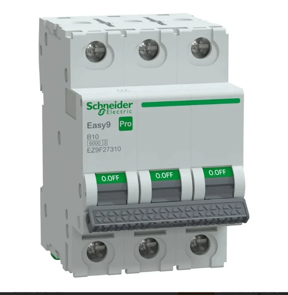 Schneider Pro,10 Amper, 3 Kutuplu, B  Sigorta EZ9F27310 ürün görseli 1