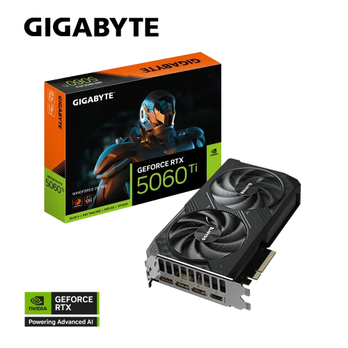 GIGABYTE GV-N506TWF2OC-16GD, RTX5060TI, WINDFORCE OC, 16Gb, GDDR7, 128BIT, 2 Fanlı, 1xHDMI, 3xDP, GAMING Ekran KARTI
