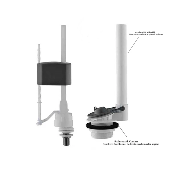Tema Siamp 30-24 Stoplu Basmalı Klozet Rezervuar İç Takımı - 3