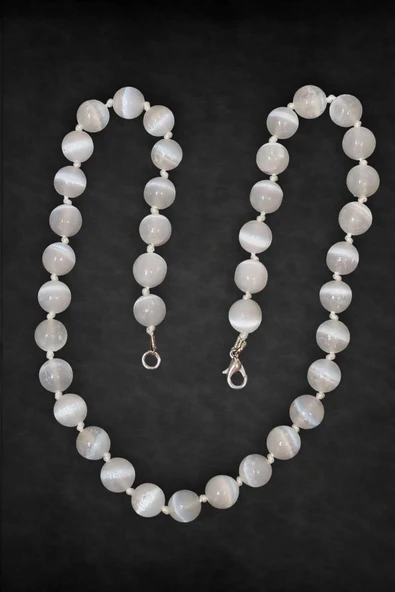 10mm Beyaz Selenit Kolye 340-2 - 2