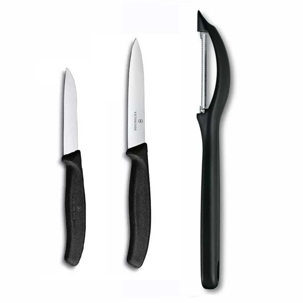 Victorinox 3 lü Set  10 CM ve 8 CM Düz Sebze Meyve Bıçağı - Domates Sebze Soyacağı ürün görseli