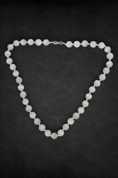 10mm Beyaz Selenit Kolye 340-2 - 5