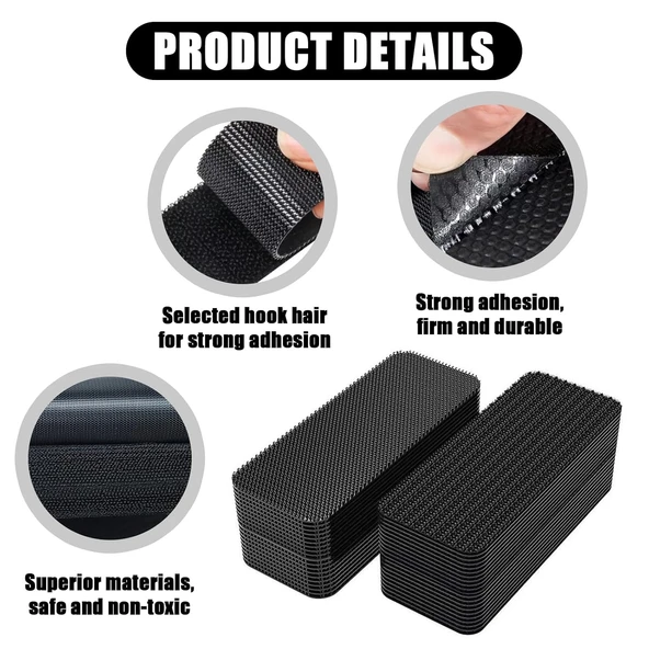 Araç Ev Ofis Çok Amaçlı Kaydırmaz Çift Taraflı Cırt Velcro Bant 16’lı Set 23x70mm Siyah - 6