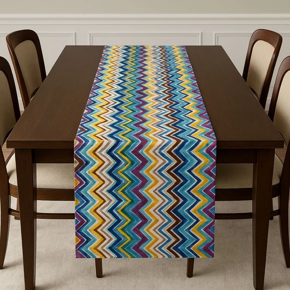 Renkli Duck Keten Runner 40*140 cm ürün görseli