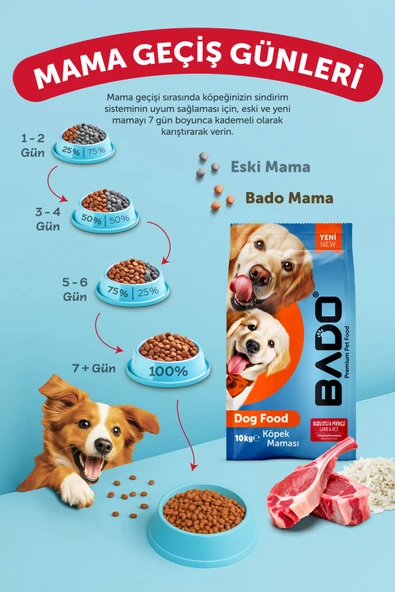 Bado Yetişkin Köpek Maması Kuzu Etli Pirinçli 10 Kg - Resim 6
