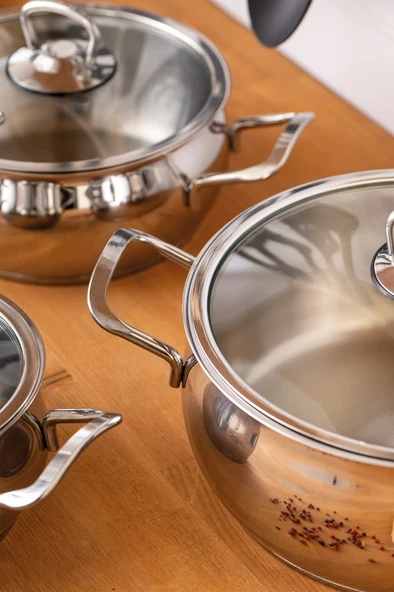 Emsan All In 15 Parça Servis Gereçli Çelik Tencere Seti - 6