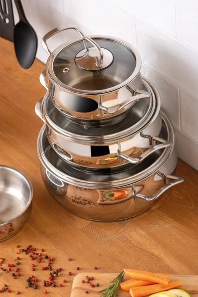 Emsan All In 15 Parça Servis Gereçli Çelik Tencere Seti - 5