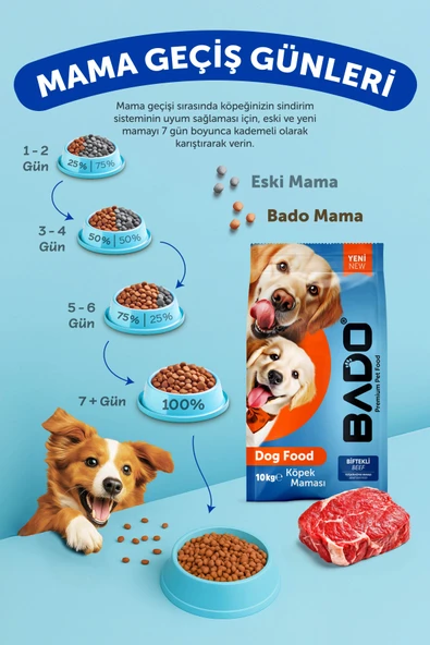 Bado Yetişkin Köpek Maması Biftekli 10 Kg - Resim 6