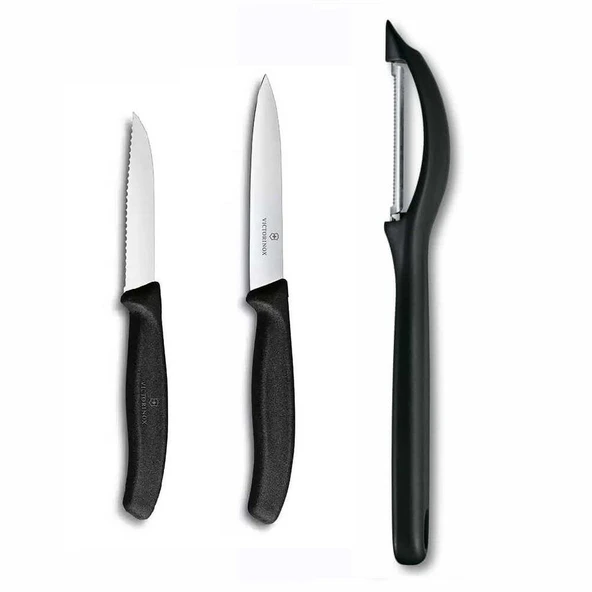 Victorinox 3 lü Set Domates Soyacağı - 10 CM Düz 8 CM Tırtıklı Sebze Meyve Bıçağı ürün görseli