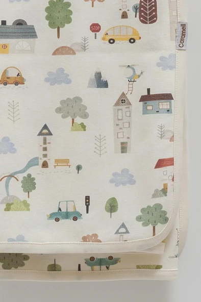 Caramell 3’lü Bebek Seti %100 Pamuk 80-90cm 1 Müslin Battaniye + 1 Penye Battaniye + Emzik Askısı Hediyelik Mint CRML.MNT.BTE2205 - 2