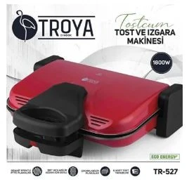 Troya By Hook TR-527 Çıkarılabilir Granit Plakalı 1800 Watt Tost ve Izgara Makinesi - 1
