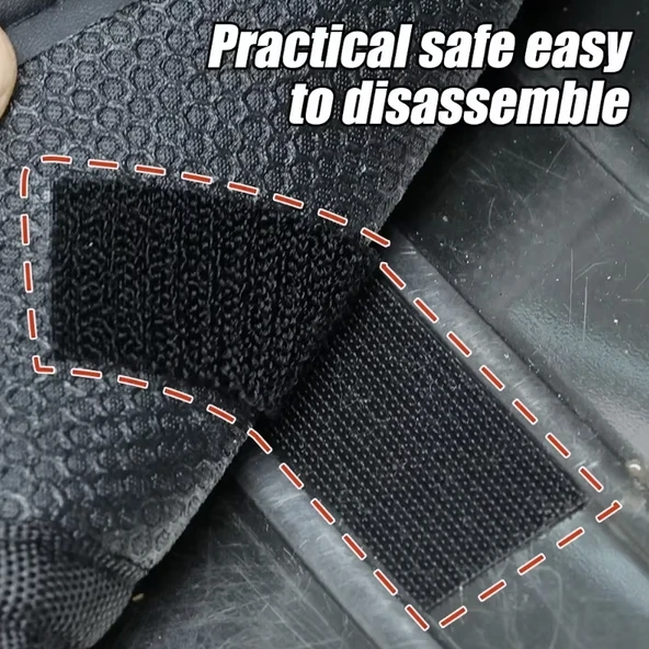 Araç Ev Ofis Çok Amaçlı Kaydırmaz Çift Taraflı Cırt Velcro Bant 16’lı Set 23x70mm Siyah - 4