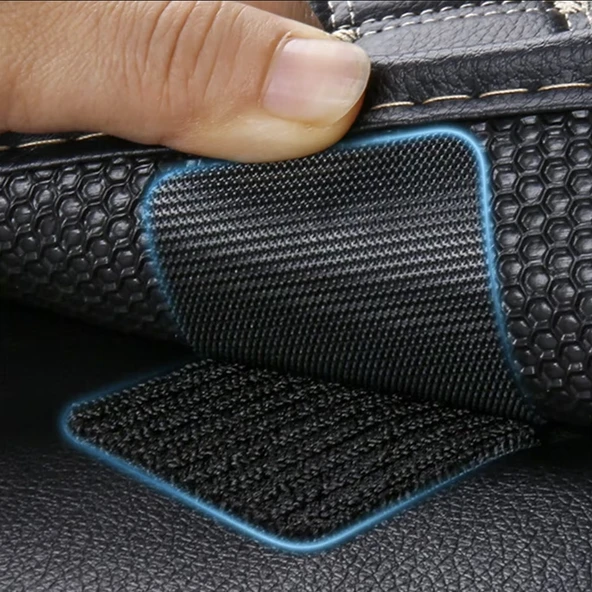 Araç Ev Ofis Çok Amaçlı Kaydırmaz Çift Taraflı Cırt Velcro Bant 16’lı Set 23x70mm Siyah - 3