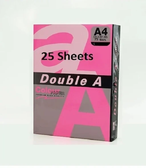 Double A Renkli Fotokopi Kağıdı 25 Li A4 75 Gr Fosforlu Pembe