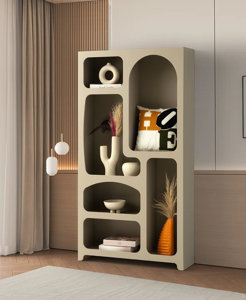 Nevada Bohem Kitaplık Dekoratif Büyük Duvar Rafı Kitaplık 6 Bölmeli Mdf - 9