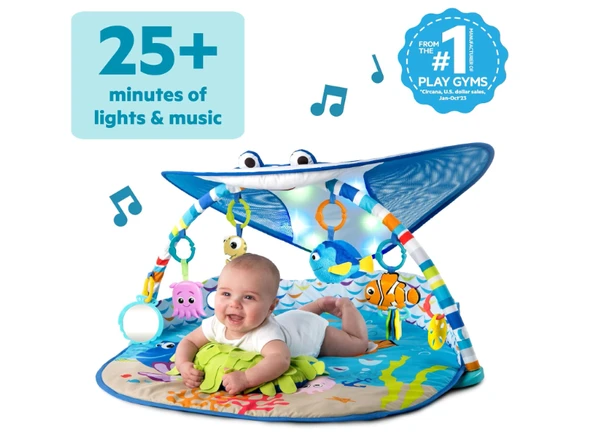 Bright Starts Finding Nemo Mr. Ray Ocean Lights & Music Gym - Resim 2