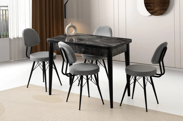 Milano Ece MDF Mutfak Masa Sandalye Takımı 60x100 ürün görseli 1