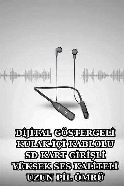Alarm ve Titreşim Özellikli Akıllı Saat ve Mikrofonlu Kablolu Bluetooth Kulaklık 60 Saat - 1